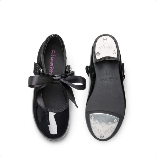 Girls' Mary Jane Tap Shoes - BLACK-PAT - 4